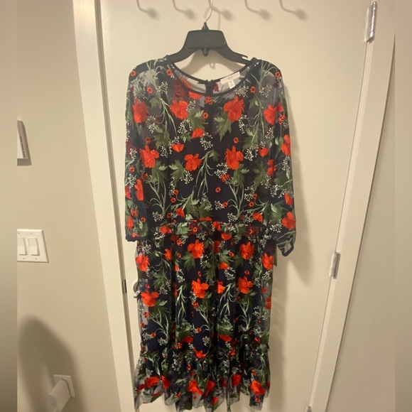 Nordstrom 1901 Embroidered Floral Dress - plus size 20 (similar to 18W) - Picture 3 of 9